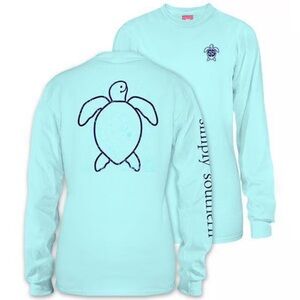 Simply Southern Teal Turtle Long Sleeve Tee